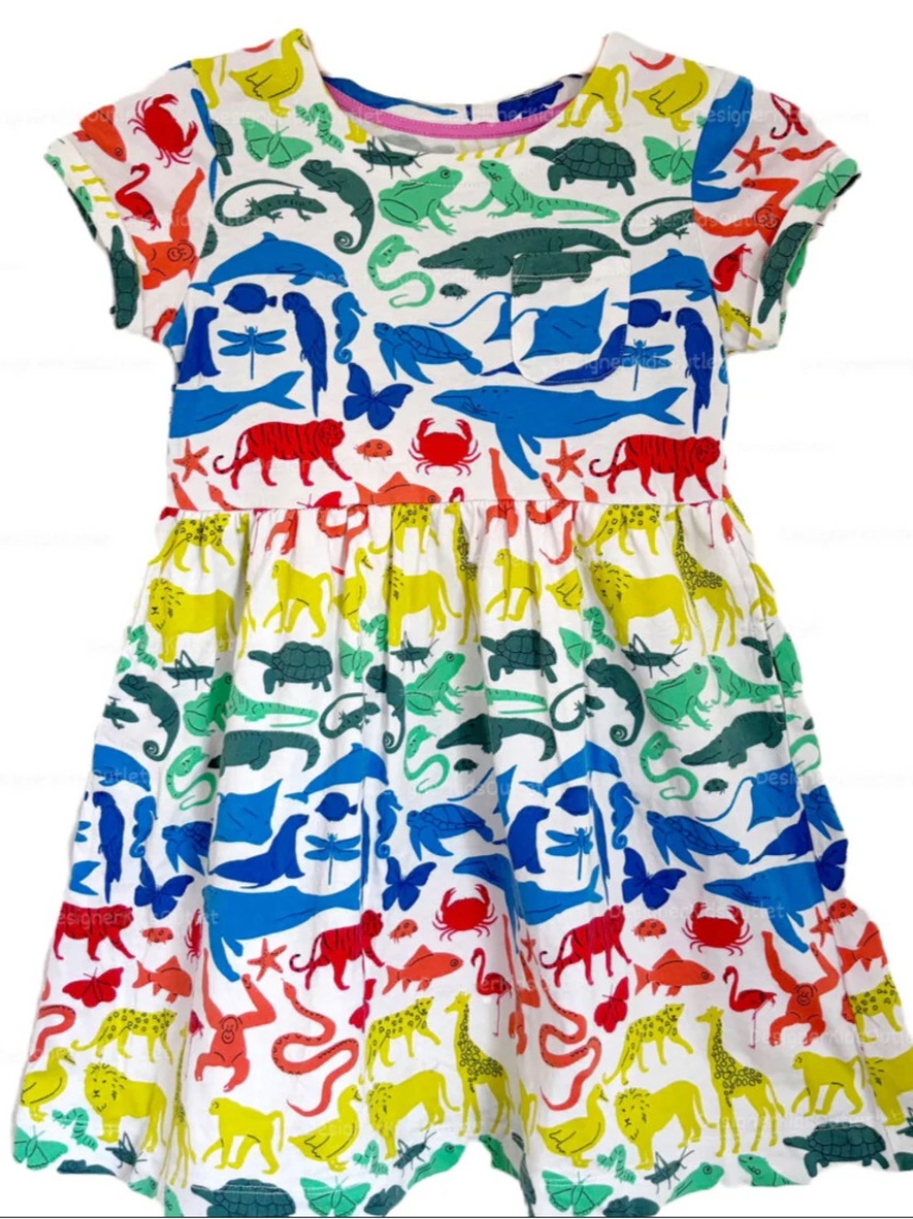 Mini Boden Multicolor Animal Print Dress Size 9-10 YRS